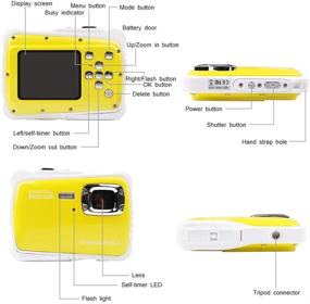 img 2 attached to 📷 Smyidel Waterproof Mini Kid Camera: High Definition 12MP HD 3M Underwater Swimming Digital Camera with 32G SD Card and 2.0 Inch LCD Display (Yellow)