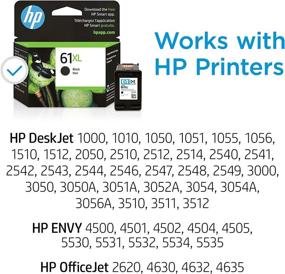 img 3 attached to Original HP 61XL Black High-yield Ink, Compatible with DeskJet 1000, 1010, 1050, 1510, 2050, 2510, 2540, 3000, 3050, 3510; ENVY 4500, 5530; OfficeJet 2620, 4630 Series, Instant Ink Eligible, CH563WN