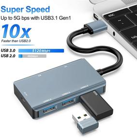 img 3 attached to 📷 Vilcome USB 3.0 Card Reader with 3 USB 3.0 Ports + SD & TF Card Slots: Fast USB Hub Adapter for MacBook Pro/Air, Computer/Laptop, Windows, iMac, USB Flash Drive, and More!