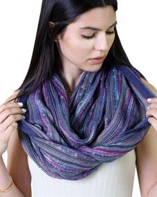 img 4 attached to 🌈 15-Color Shimmer Sparkle Infinity Scarf: Women's Festival Bliss, Lightweight Fashion Shawl