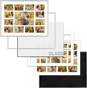 img 3 attached to 🖼️ Frametory 12x16 Silver Aluminum Frame with Ivory Mat for 13 Pictures - Perfect for Collages and Prints