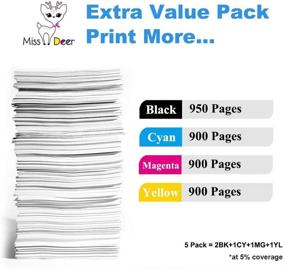 img 2 attached to 🖨️ Miss Deer 902 Ink Cartridges - 100% Compatibility with HP 902XL / 902 XL for HP OfficeJet Pro 6978, 6962, 6968, 6975, 6960, 6970, 6950, 6954, 6979, and 6951 Printers (2 Black, 1 Cyan, 1 Magenta, 1 Yellow) - 5 Combo Pack