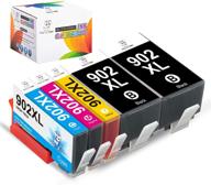 🖨️ miss deer 902 ink cartridges - 100% compatibility with hp 902xl / 902 xl for hp officejet pro 6978, 6962, 6968, 6975, 6960, 6970, 6950, 6954, 6979, and 6951 printers (2 black, 1 cyan, 1 magenta, 1 yellow) - 5 combo pack logo