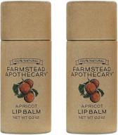 🐝 organic lip balm by farmstead apothecary: pure beeswax, shea butter & coconut oil, apricot - 0.2oz (pack of 2) logo