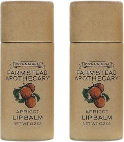 img 4 attached to 🐝 Organic Lip Balm by Farmstead Apothecary: Pure Beeswax, Shea Butter & Coconut Oil, Apricot - 0.2oz (Pack of 2)