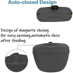 img 1 attached to 🐾 Small Silicone Dog Treat Pouch with Magnetic Closure and Waist Clip - RoyalCare Training Bag for Leash [US Design Patent]