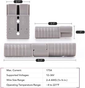 img 2 attached to 🔌 ORION MOTOR TECH 4-Pack Wire Connector: 175A Harness Plug Kit for 2-4 Gauge Cables, 12V-36V Battery Quick Connect Disconnect Set for Car, Bike, ATV, Winches, Lifts, Motors, and More - Gray (Set of 4)