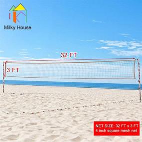 img 2 attached to Portable Volleyball Replacement Net for Backyard, Schoolyard Sports, Beach, Pool | Professional Volleyball Net for Indoor, Outdoor, Grass | 32FTX3FT | No Poles Included