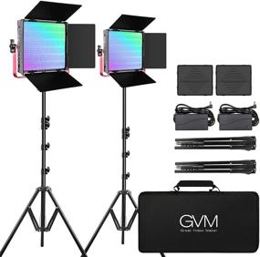 img 4 attached to 🎥 GVM Great VideoMaker 1200D PRO RGB LED Video Light: Advanced APP-Controlled Lighting Kit for YouTube Studio, 2 Packs Led Panel Light, Aluminum Alloy Shell, CRI 97+