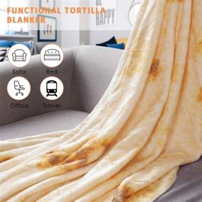 img 3 attached to 🌯 Giant Flour Tortilla Throw Blanket: Soft & Fluffy Burritos Blanket for the Whole Family, Kids will Love this Tortilla Wrap Blanket (61 inches)