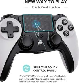 img 2 attached to 🎮 Wireless PS4 Pro Controller by KINGEAR - 6-Axis Gyro Motion, Dual Vibration, Touch Panel, Audio Function - Great Gifts for Men and Kids