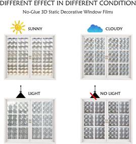 img 2 attached to 🌞 CottonColors 3D Adhesive-Free Decorative Window Film for Privacy, Heat Control, and Sun Blocking