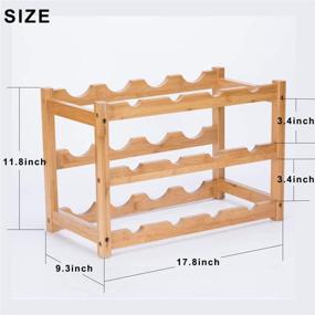 img 2 attached to 🍷 Riipoo Countertop Wine Racks - 12 Bottle Wine Storage Holder for Kitchen, Pantry, Cabinet, Bar - 3 Tier Wine Rack