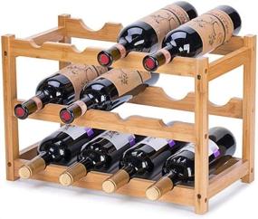 img 4 attached to 🍷 Riipoo Countertop Wine Racks - 12 Bottle Wine Storage Holder for Kitchen, Pantry, Cabinet, Bar - 3 Tier Wine Rack