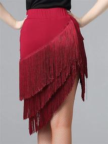 img 1 attached to 👗 Z&X Women's Ballroom Latin Tango Salsa Dance Skirt - Fringe Split Leg Halloween Party Dance Dress with Shorts: Elegant and Versatile Dancewear