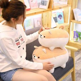 img 2 attached to 🐶 OUKEYI Stuffed Animal Shiba Inu Plush Dog Toy - Adorable Corgi Kawaii Pillow, Soft and Huggable Plushies for Girls and Boys (16 inch)