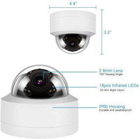 img 3 attached to 📷 Hikvision Compatible Onvif IP Camera, 5MP PoE Wide Angle Dome Security Camera, 2.8mm Lens, H.265 Onvif IP66 Waterproof Built-in Microphone, Supports DS-7608NI-Q2/8P, DS-7616NI-Q2/16P Series NVR