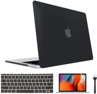 🖥️ black macbook 12 inches retina display case - plastic hard case with keyboard cover, screen protector, & cleaning brush logo