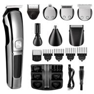 🧔 men's grooming kit 11 in 1 - beard trimmer, hair clipper, mustache, head, body, face, nose hair, cordless with led display, rechargeable, ipx7 waterproof electric shaver logo