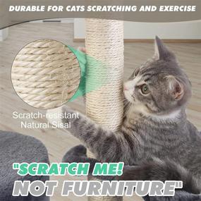 img 2 attached to 🐾 54.7-Inch Tall Earth-Friendly Cat Tree with Stable Base | Multi-Level Cat Tower Condo | Plush Perch & Toys | Climbing Stand with Sisal-Covered Scratching Post | Cat Furniture Playhouse for Kittens | Indoor Use