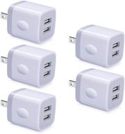 🔌 gigreen 5-pack 2.1a dual port usb wall charger for iphone xs max/x/8/7/6s plus, samsung s10+/s9+/s8/s7/s6 edge, lg g8/g7/g6/v30, moto g6 - fast travel adapter logo