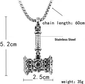 img 3 attached to 🔨 Men's Stainless Steel Thor Hammer Necklace - Hammer Pendant Jewelry Gift for Boys