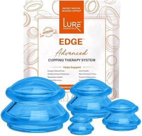 img 4 attached to Набор для капирования Lure Essentials Silicone - профессиональное и использование дома для уменьшения целлюлита и терапии (4 шт., синий)