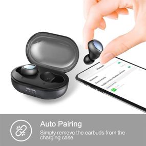 img 3 attached to 🎧 Type-C, Bluetooth 5.0 Deep Bass True Wireless Earbuds with Built-in Mic – Tranya T3 Sports Headphones, 6-8 Hours Playtime, 60 Hours Total with Charging Case, IPX5 Waterproof