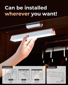 img 2 attached to 💡 Convenient Rechargeable Under Cabinet Lights: NIOE's Magnetic Wireless LED Closet Lights with Stepless Brightness and 3 Color Temperature - Ideal for Kitchen, Bedroom, Wardrobe, Home Office!