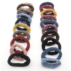 img 3 attached to Seamless High Elastic Thickening Hair Ties in Ponytail Holders - 20 Pcs Pack (Multiple Colors)