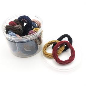 img 2 attached to Seamless High Elastic Thickening Hair Ties in Ponytail Holders - 20 Pcs Pack (Multiple Colors)