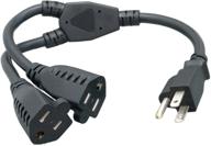 💡 convenient cablelera power cord extension & splitter: nema 5-15p to nema 5-15r x 2, 16 awg, 13a, 125v (zwacpqag-14) logo