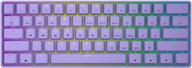 🎮 hk gaming gk61s mechanical gaming keyboard - 61 keys multi-color rgb led backlit, wired, programmable for pc/mac gamer (gateron mechanical black, lavender) logo