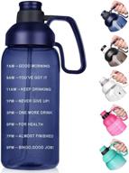 💧 opard half gallon water bottle review: 64oz motivational jug with time marker & straw handle - perfect for gym fitness, bpa free логотип