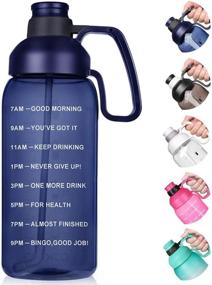 img 4 attached to 💧 Opard Half Gallon Water Bottle Review: 64oz Motivational Jug with Time Marker & Straw Handle - Perfect for Gym Fitness, BPA Free