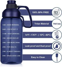 img 2 attached to 💧 Opard Half Gallon Water Bottle Review: 64oz Motivational Jug with Time Marker & Straw Handle - Perfect for Gym Fitness, BPA Free