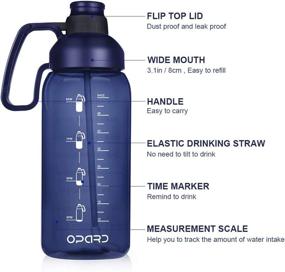 img 3 attached to 💧 Opard Half Gallon Water Bottle Review: 64oz Motivational Jug with Time Marker & Straw Handle - Perfect for Gym Fitness, BPA Free