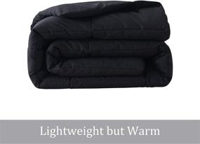 img 2 attached to 🛏️ ELNIDO QUEEN All-Season Black Down Alternative Quilted Comforter - Queen Size (88×92 Inch) - Corner Duvet Tabs - Machine Washable - Duvet Insert or Stand-Alone Lightweight Comforter