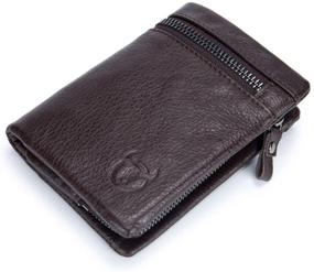 img 1 attached to 👜 Premium Genuine Leather Wallet with Ample Storage Space and Secure Zippers