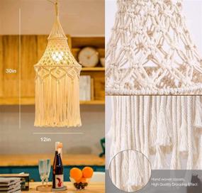 img 3 attached to 🏮 QIYIZM Macrame Hanging Lights: Boho Plug-in Pendant Lamps for Bohemian Decor, 2 Pack