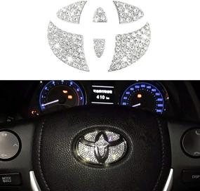 img 4 attached to 🚗 Enhance Your Toyota's Style with Jaronx Crystal Steering Wheel Bling Emblem - Compatible with Camry, Corolla, RAV4, Highlander MARKX 2015-2020!