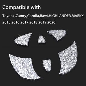 img 3 attached to 🚗 Enhance Your Toyota's Style with Jaronx Crystal Steering Wheel Bling Emblem - Compatible with Camry, Corolla, RAV4, Highlander MARKX 2015-2020!