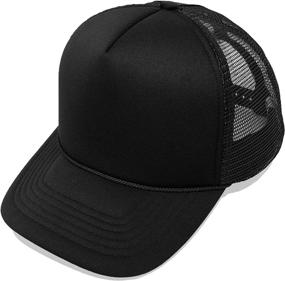 img 4 attached to 🧢 Lightweight Adjustable Trucker Hat Mesh Cap With Small Braid - Solid Colors