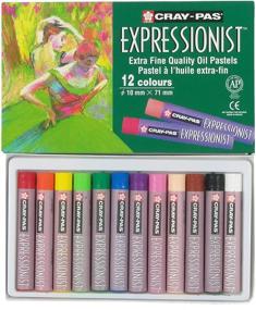 img 2 attached to 🌸 Набор масляных пастелей Sakura XLP12 Cray-Pas Expressionist Assorted Color из 12 штук