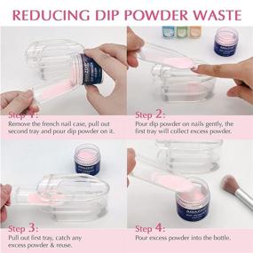 img 2 attached to 🌈 AMAZDIP Combo Design: 2-in-1 Multi Dip Powder Recycling Tray System with Scoops & French Dip Nail Tray - Clear