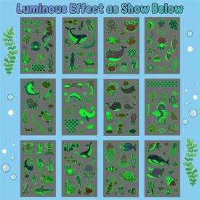 img 2 attached to 🐬 Cerlaza Luminous Under the Sea Birthday Party Decorations & Temporary Tattoos - 145 Styles of Glow-in-the-Dark Sea Animals Tattoo Stickers for Kids. Perfect Underwater Ocean Beach Pool Party Supplies & Favors - Includes 12 Sheets