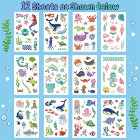 img 3 attached to 🐬 Cerlaza Luminous Under the Sea Birthday Party Decorations & Temporary Tattoos - 145 Styles of Glow-in-the-Dark Sea Animals Tattoo Stickers for Kids. Perfect Underwater Ocean Beach Pool Party Supplies & Favors - Includes 12 Sheets