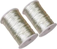 🎀 2.5mm x 218 yards (2 pack) ivory satin nylon trim cord rattail thread for necklace, bracelet, and shoelaces - ivory logo