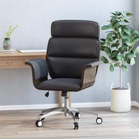 img 3 attached to 🪑 Stylish and Functional Swivel Office Chair by Christopher Knight Home - Black, Gray, and Silver Design