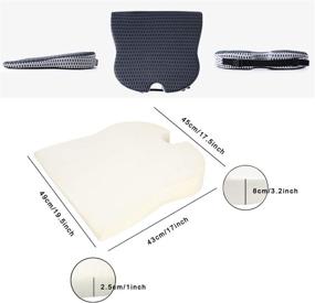 img 2 attached to 🪑 Ultimate Comfort: Car Wedge Seat Cushion for Car Driver Seat, Office Chair, Wheelchairs - Memory Foam Seat Cushion